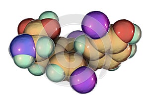 Molecule of triiodothyronine, a thyroid hormone