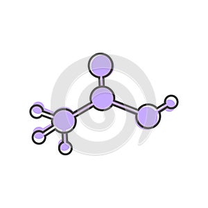 Molecule vector icon on cartoon style on white isolated background