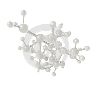 Molecule white 3d on white background photo