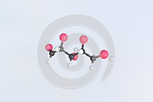 Molecule of xylose, isolated molecular model. 3D rendering