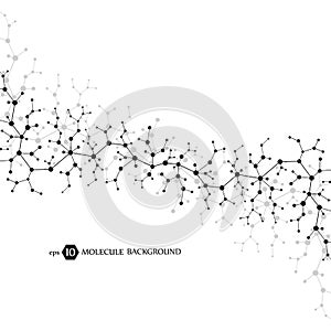 Molecules concept of neurons and nervous system. Scientific medical research. Molecular structure with particles