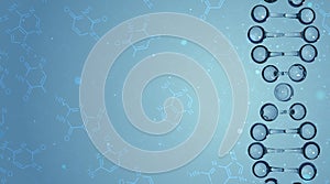 Molecules of DNA. Vector background