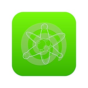 Molecules icon green vector