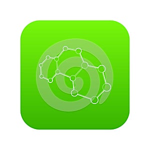 Molecules icon green vector