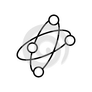 Molecules icon vector isolated on white background, Molecules sign , sign and symbols in thin linear outline style