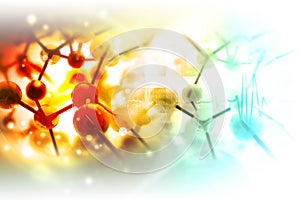 Molecules on scientific background