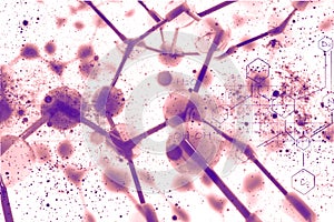 Molecules on scientific background