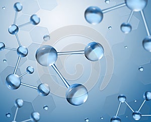 Molecules in water, Macro, Science background photo