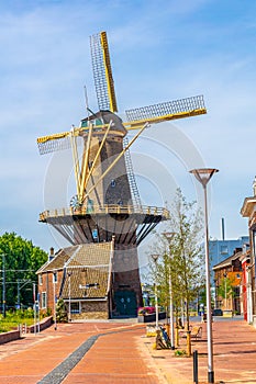 Molen de Roos windmill in Delft, Netherlands