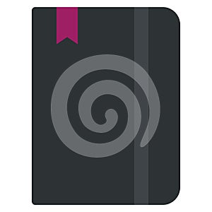 Moleskin notebook icon, vector illustration photo