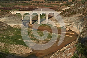 Molinillo Bridge in Iznajar, Cordoba province. During the rise of the reservoir, this bridge is submerged.  Spain photo