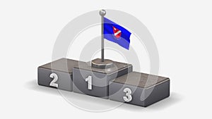 Molise 3D waving flag illustration on winner podium.