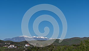 The Molise Mainarde. View from the historic center of the city of Isernia