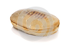 Mollete, typical Andalusian bread isolated on white