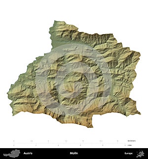 Molln, Austria, isolated on white. Physical