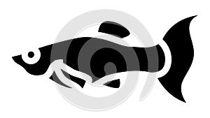 molly fish glyph icon animation