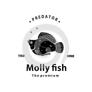 molly fish logo vector outline silhouette art icon