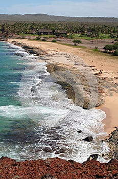 Molokai Hawaii Coastline with Resort