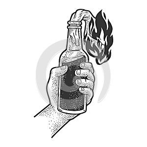 Molotov cocktail sketch vector illustration photo