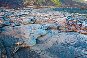 Molten cooled lava landscape