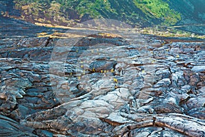 Molten cooled lava landscape