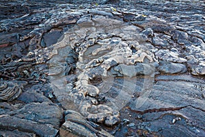 Molten cooled lava landscape