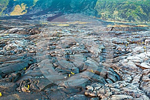 Molten cooled lava landscape