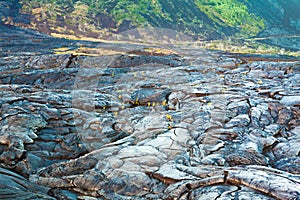 Molten cooled lava landscape