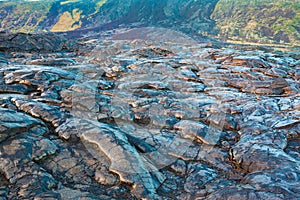 Molten cooled lava landscape