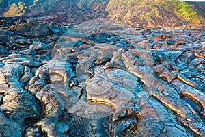 Molten cooled lava landscape