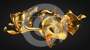 Molten gold splash. 3d illustration.