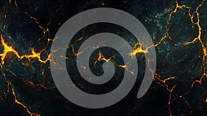 Molten Lava Cracks Dark Surface Background