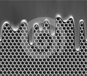 Molten metal on grille texture photo