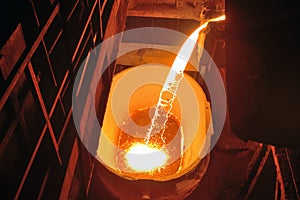 Molten metal poured from ladle