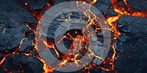 Molten Rock Texture Fiery Volcanic Background
