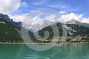 Molveno landscape with its lake, Trentino, Italy