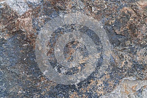 Molybdenite ore texture close-up. Contains feldspar, quartz, molybdenite, pyrite, chalcopyrite