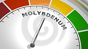 Molybdenum level abstract scale. Food value measuring. 3D render
