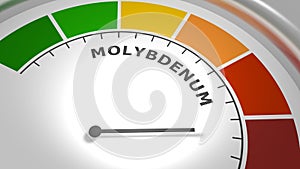 Molybdenum level abstract scale. Food value measuring. 3D render