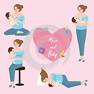 Mom baby breast feeding infant care position love shape