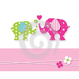 Mom and baby elephants greeting card