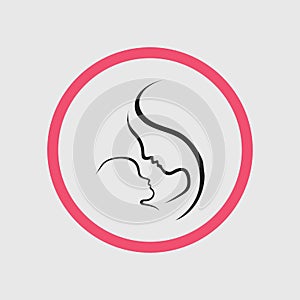 Mom and baby, Motherhood and Childbearing Logo Design Inspiration Vector