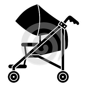 Mom baby pram icon, simple style