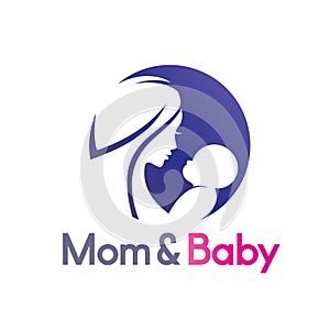 Mom and baby in stylized symbol