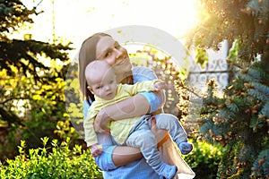 Mom and baby for a walk