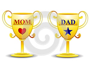 Mom and Dad Gold Trophies