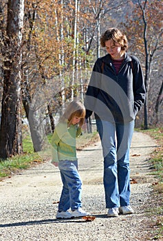 Mom with daughter in the park