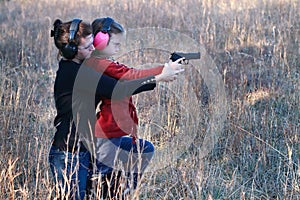 Mom and Daughter Practicing Shooting