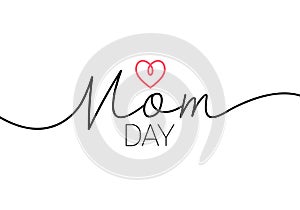 Mom day elegant lettering with swooshes.