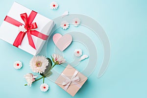 Mom Deserves the Best: Show your appreciation for mom with this beautiful flat lay photo of gift boxes, flowers
